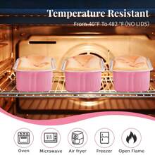 10/50 件迷你面包烤盘，带盖和勺子（6.8 盎司/200 毫升）迷你蛋糕盘，一次性矩形铝箔烤盘罐头容器 - 纸杯蛋糕容器包装纸芝士蛋糕焦糖布丁小模子