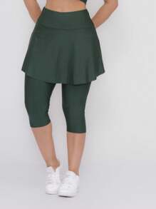Women Outdoor Leggings - Green - View 2