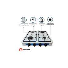 Parrilla Estufa Mesa Gas 4 Quemadores Acero Blanca Shorbull - Blanco - Ver 4