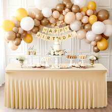 1 件纯色可拉伸桌布，酒店桌裙。会议桌签到桌裙展览活动桌罩，矩形桌罩，适用于 6 英尺矩形桌的白色氨纶桌布，防皱合身桌罩 6 英尺弹力桌布带裙，适用于派对婚礼生日宴会婴儿洗礼，适用于 6 英尺矩形桌的合身桌布，适用于 6 英尺桌子的桌罩 - 彩色 - 查看 6