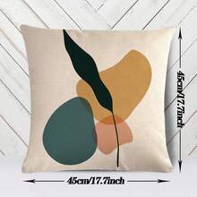 1 件北欧风格艺术极简主义亚麻单面 3D 印花抱枕套，家居装饰靠垫套，45x45 厘米（不含内枕） - 彩色 - 查看 7