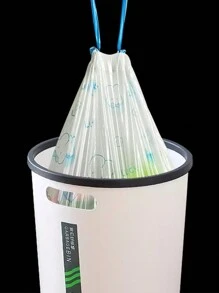 1 Rolle (ca. 65-75 Stück) zufällige süße Cartoon Kaninchen Zugband Müllbeutel, mit dicken bedruckten Griffen, geeignet für Kinderzimmer Windel Aufbewahrung, Outdoor Windel Entsorgung, Mehrzweck Einweg Müllbeutel