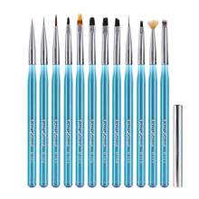 Hot 10/12/15PCS Metal Rod Nail Art Brush Set Wholesale Colouring Pen Large Square Round Light Therapy Pen Halo Pen