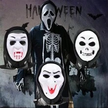 1pc Halloween Horror Skull Full Face Mask Party Cosplay Prop Scary Scream Skeleton Mask