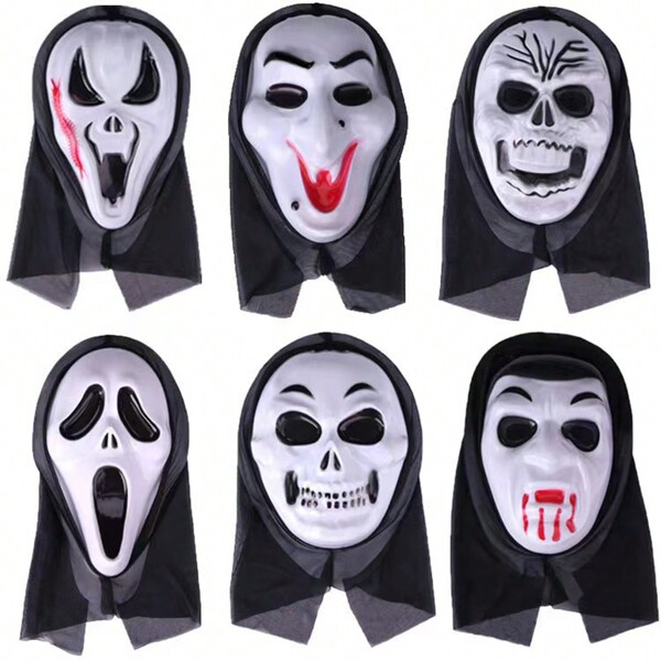 1pc Halloween Horror Skull Full Face Mask Party Cosplay Prop Scary Scream Skeleton Mask