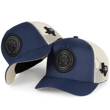 Trucker Country Texas Wind Cap Curved Brim Cowboy Telinha - 藍色 - 查看 2