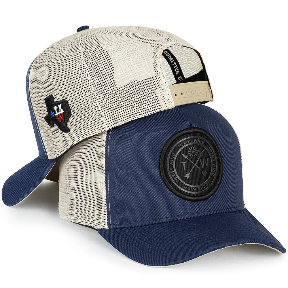 Trucker Country Texas Wind Cap Curved Brim Cowboy Telinha - 藍色 - 查看 1