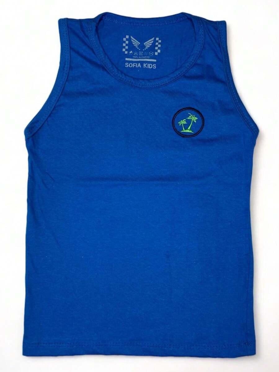 Men's Children's Tank Top - 寶藍色 - 查看 1