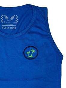 Men's Children's Tank Top - 寶藍色 - 查看 3