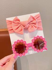 2 pièces/set Nouveaux serre-tête mignon à nœud papillon de couleurs unies pour filles. Accessoires de cheveux enfants cadre fleur lunettes de mode. Seule la carte est montrée, pas d'expédition
