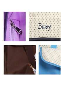 Polka Dot Pattern Diaper Bag 5 Pieces - 淺藍色 - 查看 5