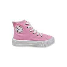 Tenis botita bebé niño niña zapatito choclo unisex casual urbano primeros pasos hasta 10 años 12mx-21mx lona tela blanco rosa negro negro amarillo confort - Rosa - Ver 2