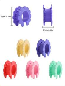 1/5pcs/Pack Silicone Colored Clothesline Clips With Ties, Windproof Hanger Clamps For Drying Rack, Clothes Drying Prevent Wind Blown Off Non-Slip Fixing Clips (Random Color) - 5pcs/pack - View 7