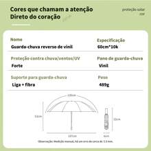 Fully Automatic Umbrella High Quality Inverted Umbrella Sun And Rain Protection In Reinforced Vinyl With 10 Supports - 藏蓝色 - 查看 7