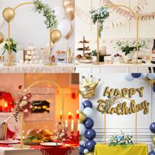 1pc U-Shaped Golden Metal Arch Rack, European Style Balloon Hoop Stand For Candlelight Dinner, Festival, Wedding Party Table Decor - Gold - View 2