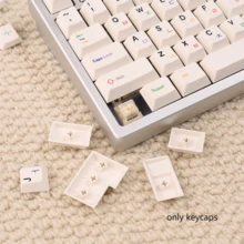 Bộ Keycaps Hàn Quốc Moonwhite Ấm Áp, Nhuộm Thăng Hoa PBT, Profile OEM, Bàn Phím Cơ Fit 144 Phím (61/64/84/87/98/104/108) - trắng - Xem 4