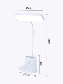 Lámpara de escritorio USB con brazo ajustable y puerto de carga - Blanco - Ver 5