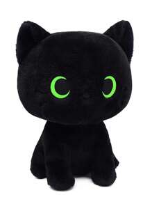 黑猫毛绒玩具可爱黑猫填充动物卡哇伊黑猫毛绒玩具创意柔软填充猫咪毛绒玩具适合儿童男孩女孩生日 - 彩色 - 查看 10