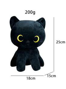 黑猫毛绒玩具可爱黑猫填充动物卡哇伊黑猫毛绒玩具创意柔软填充猫咪毛绒玩具适合儿童男孩女孩生日 - 彩色 - 查看 11