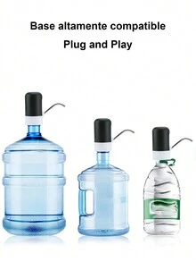 Automatic Water Dispenser, Rechargeable Automatic Water Dispenser With LED Light, Wireless Electric Water Bottle Pump, Fast Pumping (Black) - Black - View 9