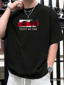 Trust No One Men's T-Shirt Premium 100% Cotton Shirt - màu đen - Xem 1