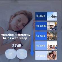 12pcs Silicone Noise-Blocking Sleeping Ear Plugs, Waterproof For Swimming & Bathing