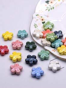 10Pcs A Bag Ceramic Beads Heat Flower Shells Starfish Elephant Shape For Jewelry Making DIY Accessories Valentines