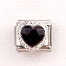 1pc Italy Style Stainless Steel Diamond Edged Multicolored Heart Charm Bracelet Component Cute And Detachable Suitable For DIY Making - Diamond Edge Heart Pendant Module - View 12