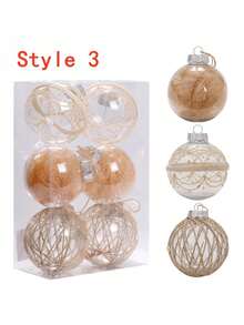 6 Món Đồ Trang Trí Quả Bóng Giáng Sinh Bằng Nhựa, Với Cây Giáng Sinh 17.7in, Nhà, Trang Trí Phòng Để Bàn/Ngày Lễ/Tiệc Bóng Treo Đồ Trang Trí - Nhiều màu - Xem 8