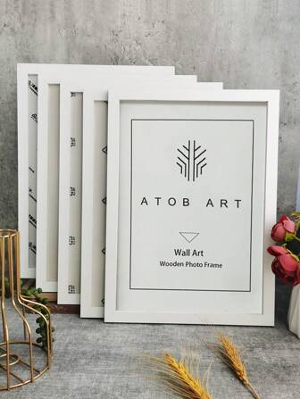 5 件/套木制相框 10X15 15X20 20X25 A4 照片框 用于桌面展示和壁挂相框 照片装饰纪念礼物