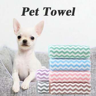 Absorbent Stripes Dog Towel - A Gentle And Stylish Cleaning Solution For Your Furry Friend