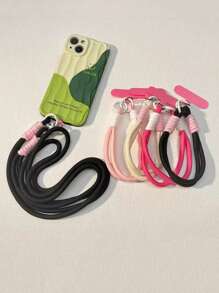 Dopamine Theme Adjustable Detachable Lanyard, Phone Holder, Key Chain, 2-In-1 Design, Unisex - Multicolor - View 5