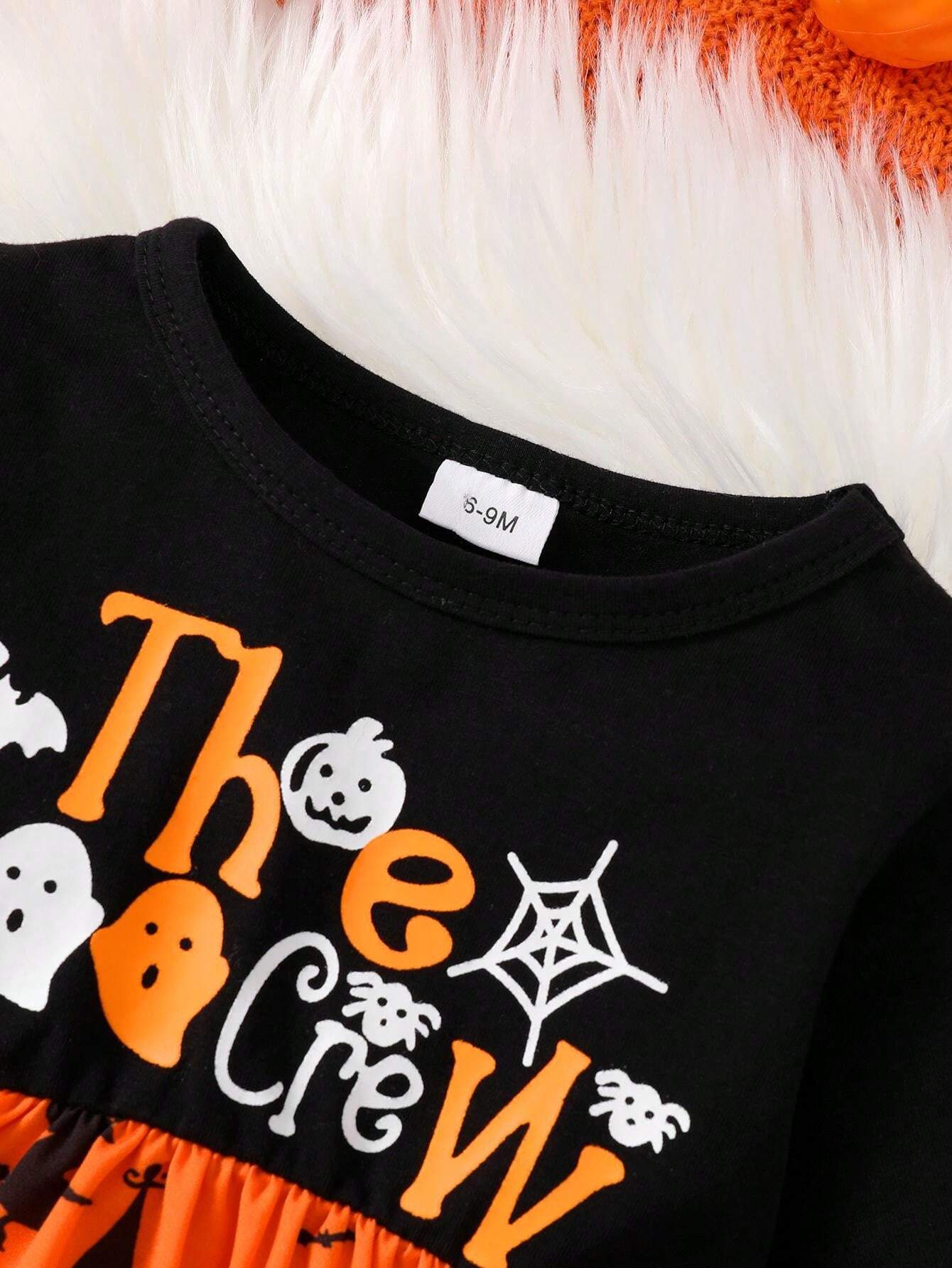 Bebê menina 1pc desenho animado halloween fantasma morcego aranha teia