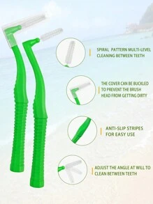 Dr.Emma Dr. Emma 10pcs/Bag Interdental Brush, Tooth Flossing Picks, Toothpick Cleaners, Tooth Cleaning Tool, Oral Dental Hygiene Flosser, Toothpick Cleaners For Detail Cleaning - Multicolor - View 4