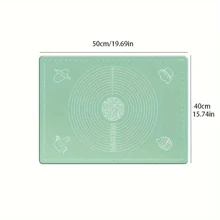 1 厨房加厚垫尺寸为 19.7 X 15.7 英寸，由不粘硅胶制成。它具有防滑表面，非常适合桌面烘焙，非常适合在餐厅制作披萨和蛋糕糕点面团。 - 綠色 - 查看 2
