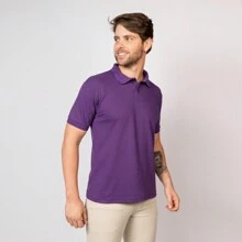 Men's Polo Shirt Collar Shirt Wholesale Uniform Embroidery Purple - Màu tím - Xem 4