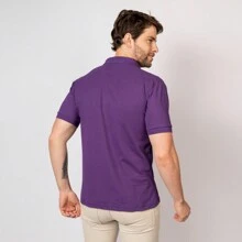 Men's Polo Shirt Collar Shirt Wholesale Uniform Embroidery Purple - Màu tím - Xem 2