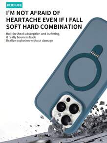 Koolife 1 件彩色柔软触感哑光磁性手机壳，内置磁性支架，软边全覆盖，防滑防摔，PC+TPU，适用于 17 ProMax/17/17 Pro/17 Air/16/16 Pro/16 Plus/16 ProMax/12/12 Pro/12 ProMax/13/13 Pro/13 ProMax/14/14 Plus/14 Pro/14 ProMax/15/15 Pro/15 Plus/15 ProMax - 深海藍 - 查看 6