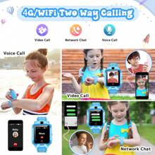 Upgraded 4G GPS Smartwatch Waterproof Sport Kids Smart Watch Phone With Camera WiFi Video Phone Call SOS Pedometer Gifts For Children 3-14 Girls Boys - Màu xanh lam - Xem 3