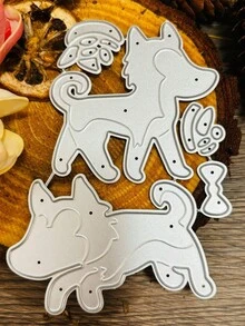 1 Pc Dog Pattern Metal Die Cut For Paper Card Making Scrapbooking Greeting Cards Albums Crafts Decorative Metal Cutting Dies - Silver - View 4