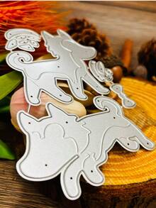 1 Pc Dog Pattern Metal Die Cut For Paper Card Making Scrapbooking Greeting Cards Albums Crafts Decorative Metal Cutting Dies - Silver - View 2