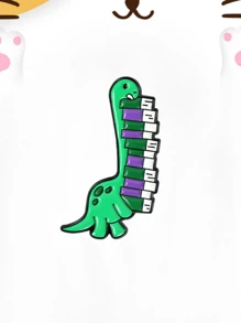 Cute Dinosaur Doctor Brooch, Cartoon Dinosaur With Book Learning Pin, Badge - Green - View 4