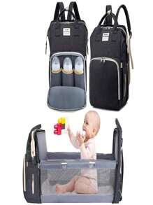 Multifunctional Maternity Bag Backpack That Turns Into A Waterproof Crib JYL 1180 - 黑色 - 查看 1