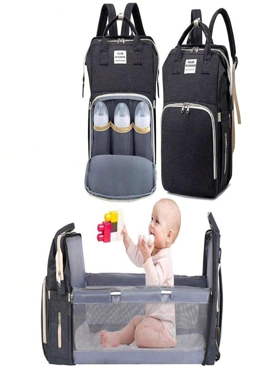 Multifunctional Maternity Bag Backpack That Turns Into A Waterproof Crib JYL 1180 - 黑色 - 查看 1