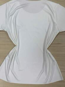 SUEDE Blouse Women's Suede T Shirt Casual Fashion - 駝色 - 查看 4