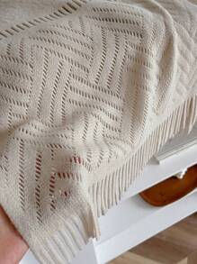 1pc Women's Solid Color Hooded Button Poncho Bohemian Style Travel Knitted Cloak, Suitable For Daily Use In Autumn/Winter,Plus Size