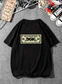 Unisex DGK Dollar T-Shirt 100% Cotton Launch Shipping In Various Colors!! PLUS SIZE - màu đen - Xem 2