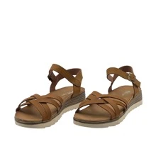 Women Flat Sandals - Camel - View 2
