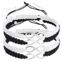 4 piezas/set de pulseras con símbolo infinito tejidas a mano, joyería de regalo para parejas y amigos unisex - Pulsera - Ver 19