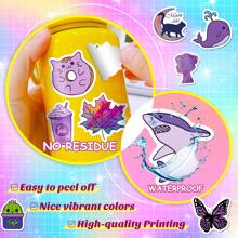 100 piezas Pegatinas moradas, pegatinas a granel adecuadas para decorar botellas de agua, patinetas, portátiles, tazas, maletas, pegatinas divertidas para adolescentes y adultos